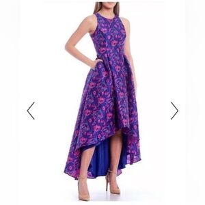 Aidan by Aidan Mattox NWT jacquard halter high/low gown pink purple size 6